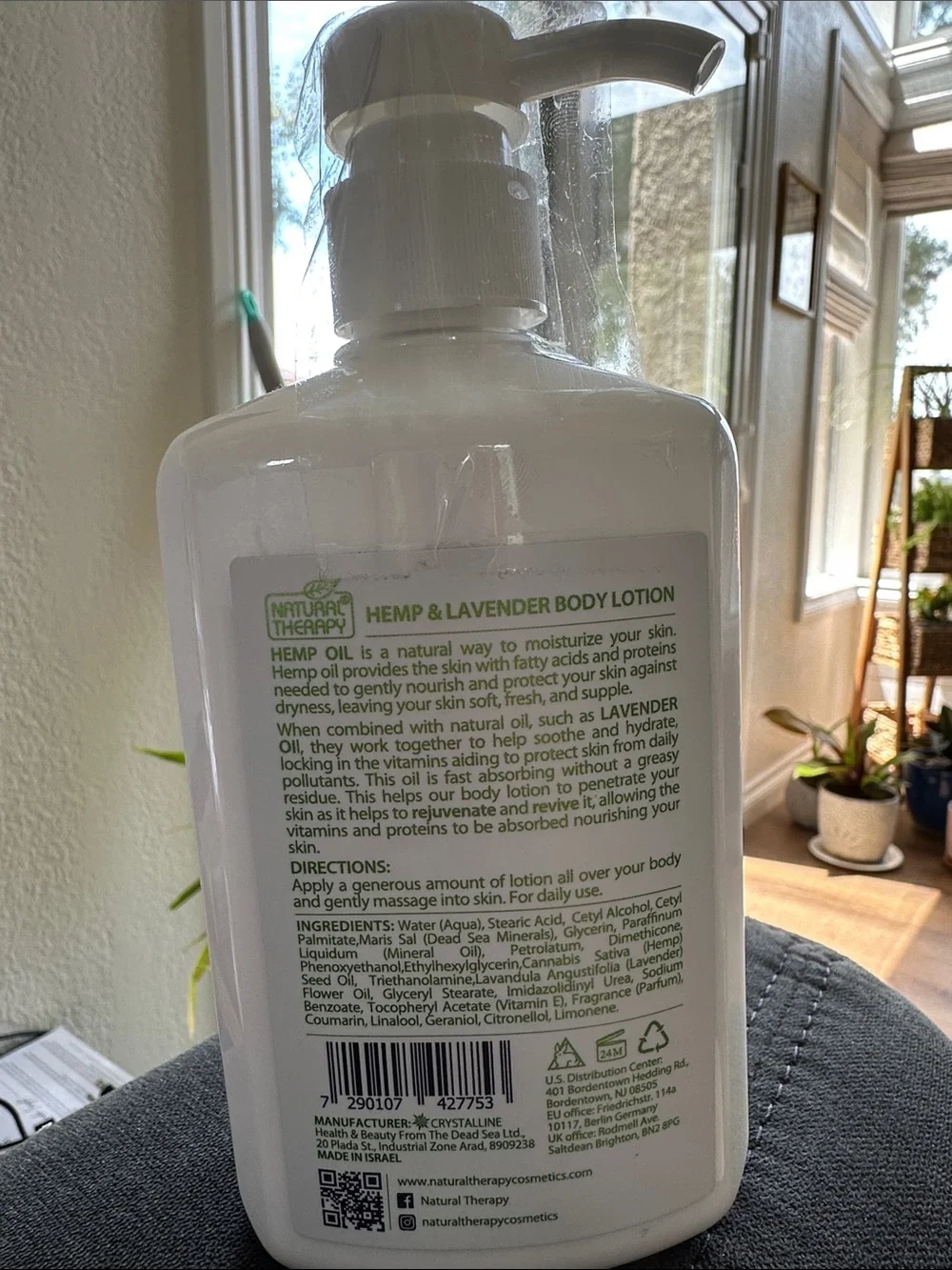 Natural Therapy Body Lotion Hemp Lavender 16.9 Fl OZ  500 ML unopened